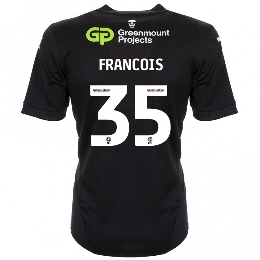 Kandiny Mujer Camiseta Tyrese Francois #35 Negro 2ª Equipación 2024/25 La Camisa Chile