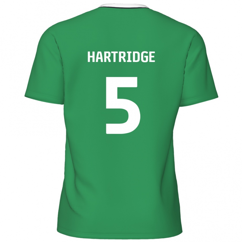 Kandiny Mujer Camiseta Alex Hartridge #5 Verde Rayas Blancas 2ª Equipación 2024/25 La Camisa Chile