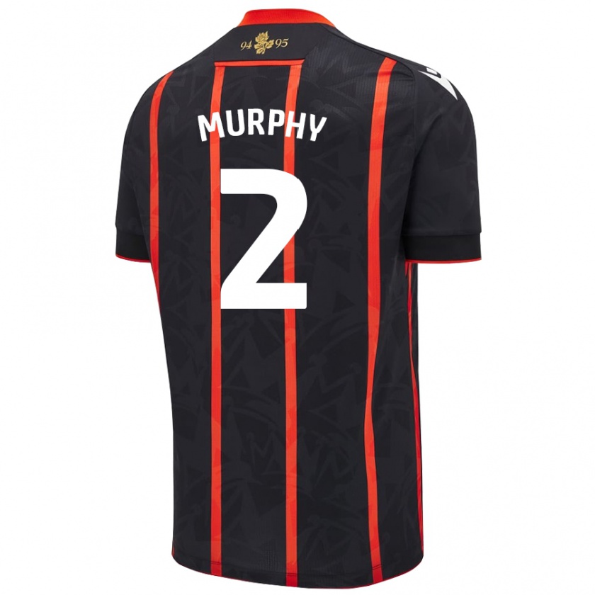 Kandiny Mujer Camiseta Niamh Murphy #2 Negro Rojo 2ª Equipación 2024/25 La Camisa Chile