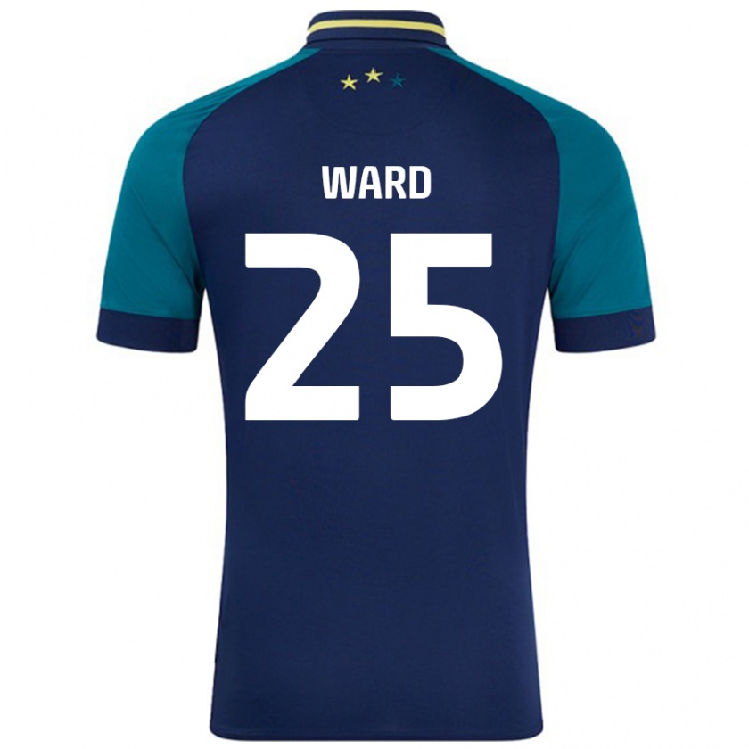 Kandiny Mujer Camiseta Danny Ward #25 Azul Marino Verde Oscuro 2ª Equipación 2024/25 La Camisa Chile