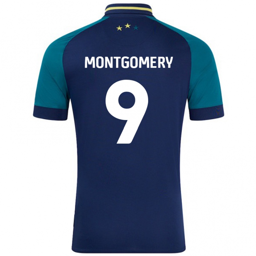 Kandiny Mujer Camiseta Ria Montgomery #9 Azul Marino Verde Oscuro 2ª Equipación 2024/25 La Camisa Chile