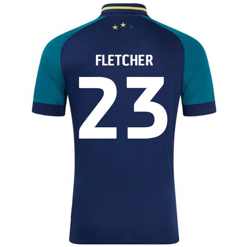 Kandiny Mujer Camiseta Serena Fletcher #23 Azul Marino Verde Oscuro 2ª Equipación 2024/25 La Camisa Chile