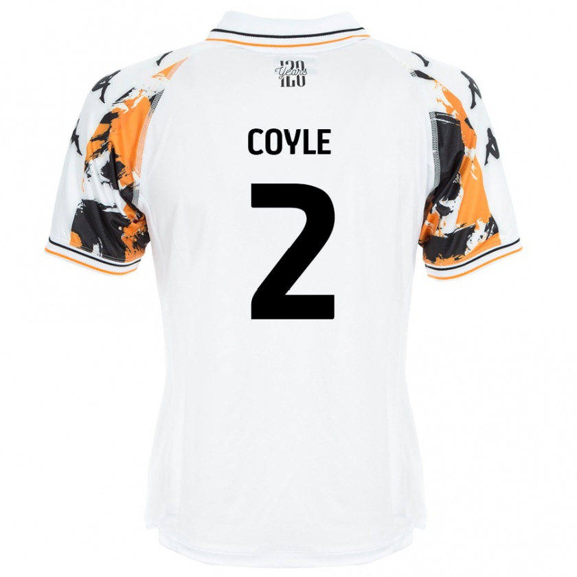 Kandiny Mujer Camiseta Lewie Coyle #2 Blanco 2ª Equipación 2024/25 La Camisa Chile