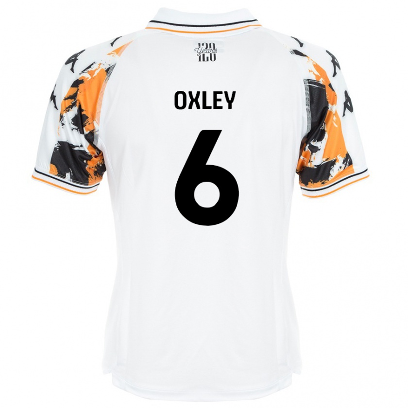 Kandiny Mujer Camiseta Tilly Oxley #6 Blanco 2ª Equipación 2024/25 La Camisa Chile