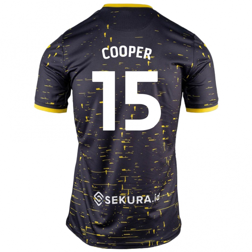 Kandiny Mujer Camiseta Naomi Cooper #15 Negro Amarillo 2ª Equipación 2024/25 La Camisa Chile