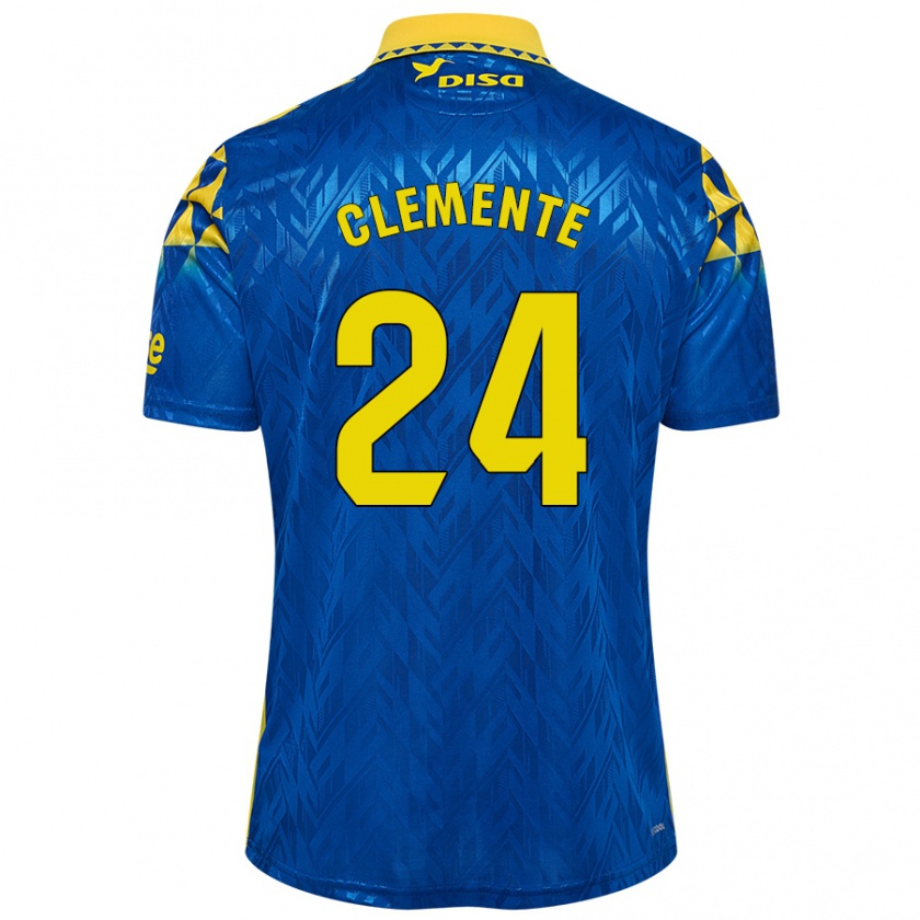 Kandiny Mujer Camiseta Enrique Clemente #24 Azul Amarillo 2ª Equipación 2024/25 La Camisa Chile