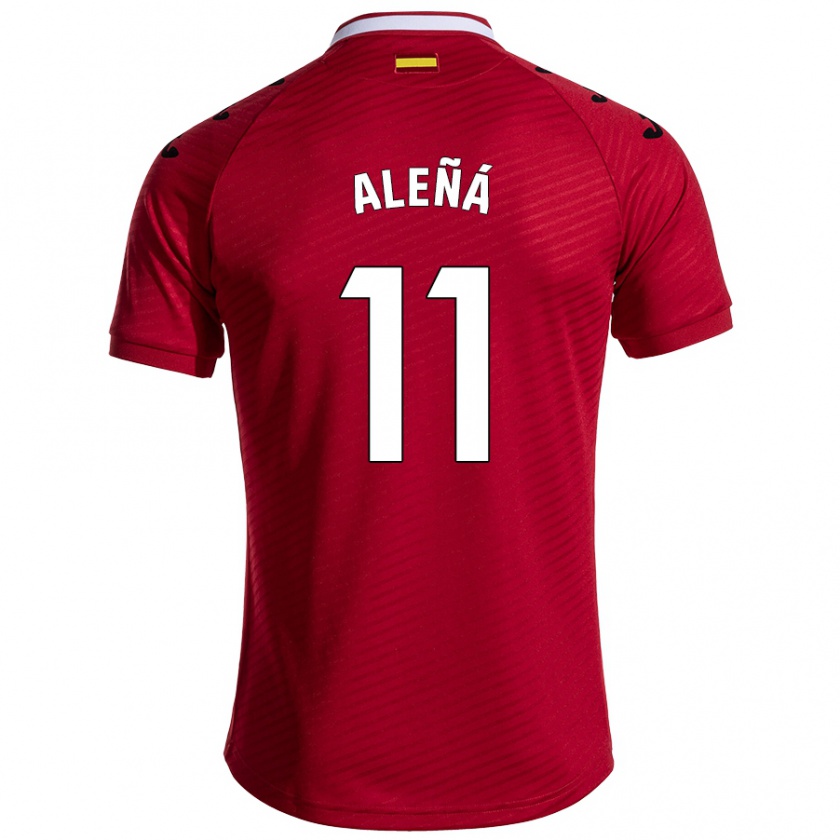 Kandiny Mujer Camiseta Carles Aleñá #11 Rojo Oscuro 2ª Equipación 2024/25 La Camisa Chile