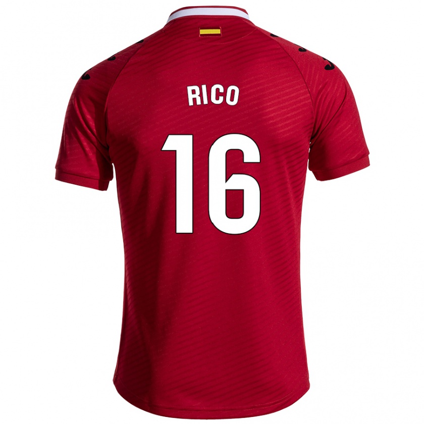 Kandiny Mujer Camiseta Diego Rico #16 Rojo Oscuro 2ª Equipación 2024/25 La Camisa Chile