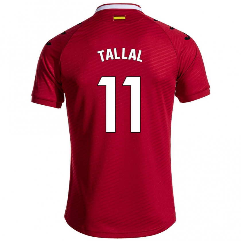 Kandiny Mujer Camiseta Yassin Tallal #11 Rojo Oscuro 2ª Equipación 2024/25 La Camisa Chile