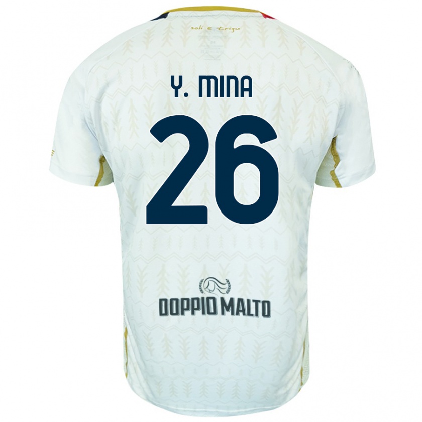 Kandiny Mujer Camiseta Yerry Mina #26 Blanco 2ª Equipación 2024/25 La Camisa Chile