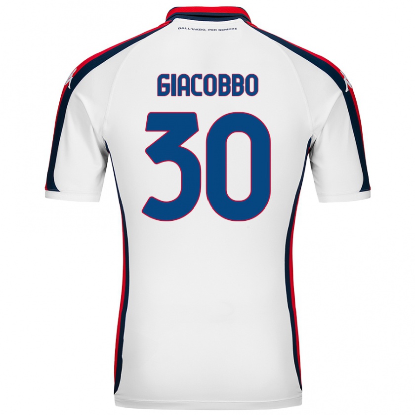 Kandiny Mujer Camiseta Giulia Giacobbo #30 Blanco 2ª Equipación 2024/25 La Camisa Chile