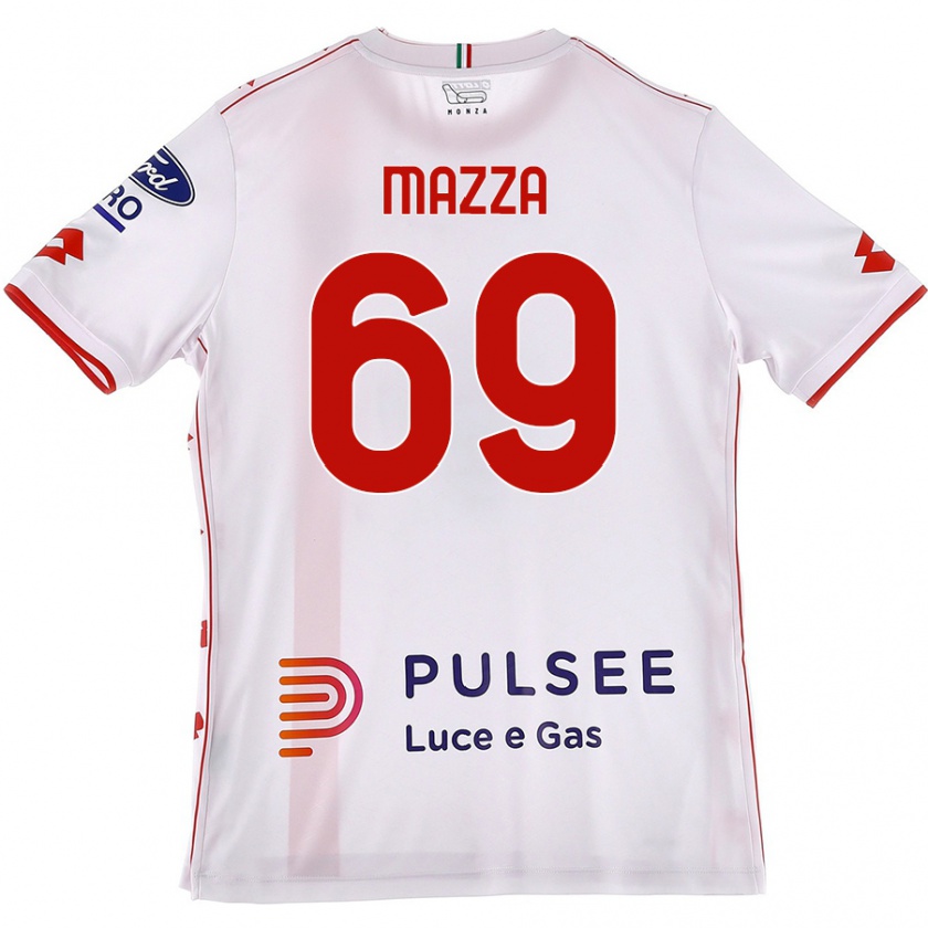 Kandiny Mujer Camiseta Andrea Mazza #69 Blanco Rojo 2ª Equipación 2024/25 La Camisa Chile