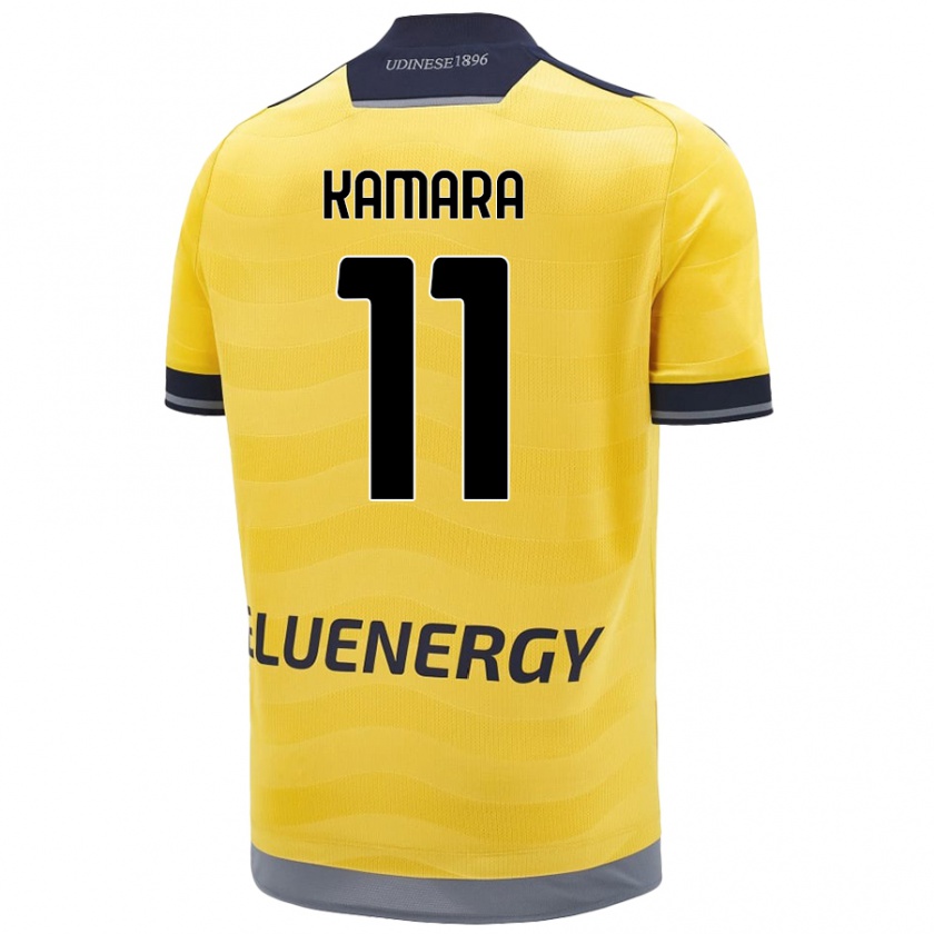 Kandiny Mujer Camiseta Hassane Kamara #11 Dorado 2ª Equipación 2024/25 La Camisa Chile