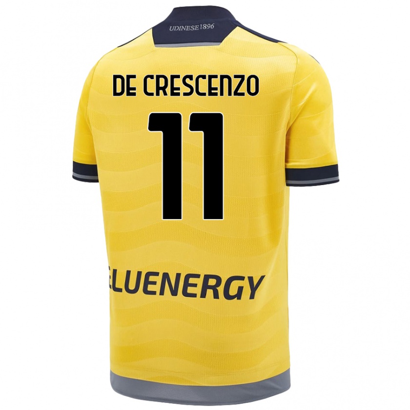 Kandiny Mujer Camiseta Marco De Crescenzo #11 Dorado 2ª Equipación 2024/25 La Camisa Chile