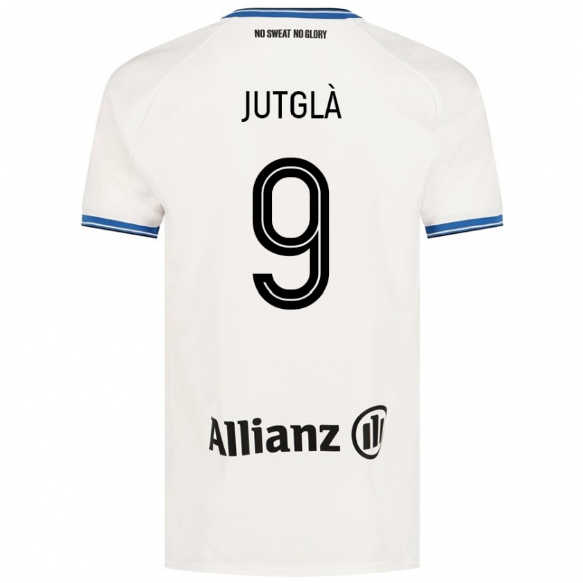 Kandiny Mujer Camiseta Ferran Jutglà #9 Blanco 2ª Equipación 2024/25 La Camisa Chile