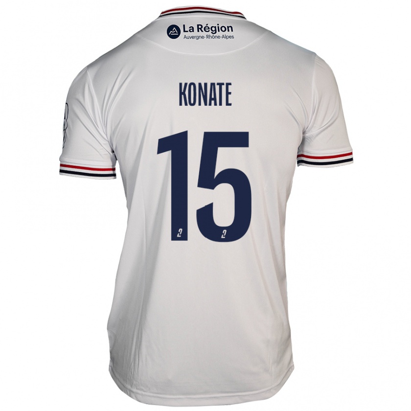 Kandiny Mujer Camiseta Cheick Oumar Konaté #15 Blanco 2ª Equipación 2024/25 La Camisa Chile