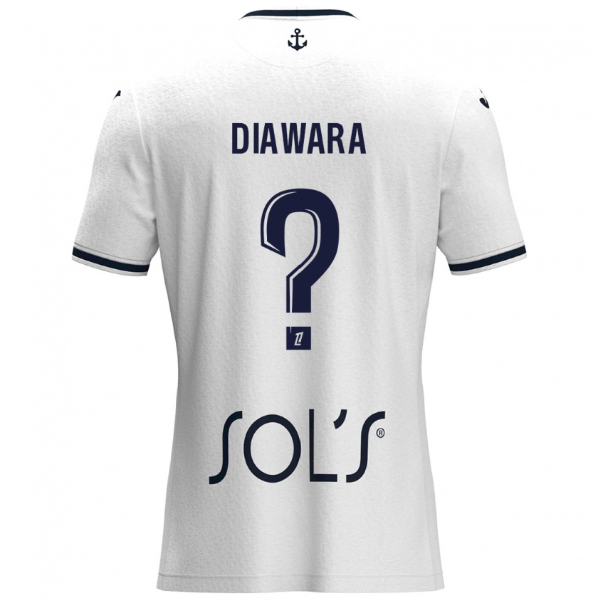 Kandiny Mujer Camiseta Djimin Diawara #0 Blanco Azul Oscuro 2ª Equipación 2024/25 La Camisa Chile