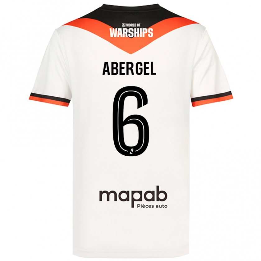 Kandiny Mujer Camiseta Laurent Abergel #6 Blanco 2ª Equipación 2024/25 La Camisa Chile