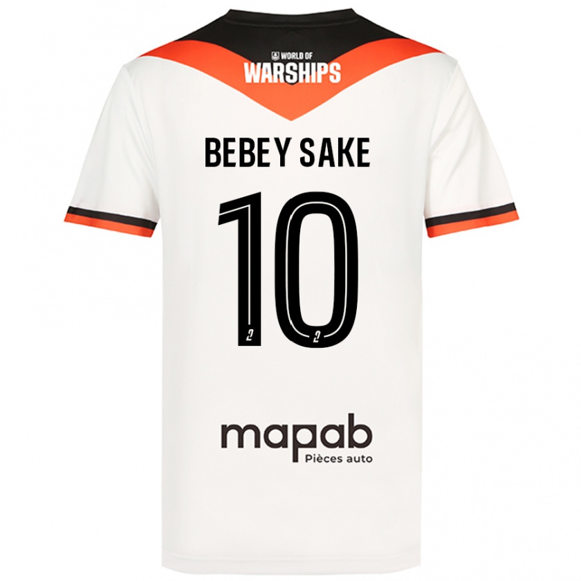 Kandiny Mujer Camiseta Mattéo Bebey Sake #10 Blanco 2ª Equipación 2024/25 La Camisa Chile