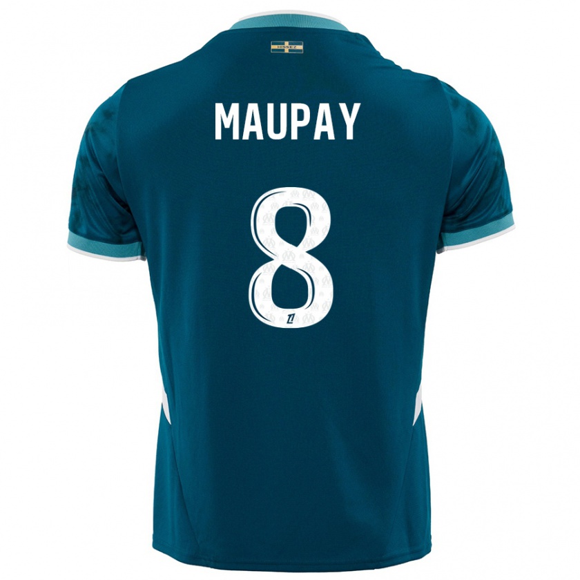 Kandiny Niño Camiseta Neal Maupay #8 Azul Turquesa 2ª Equipación 2024/25 La Camisa Chile