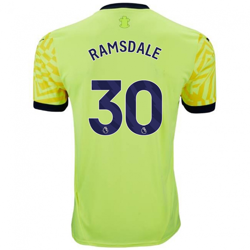 Kandiny Hombre Camiseta Aaron Ramsdale #30 Amarillo 2ª Equipación 2024/25 La Camisa Chile