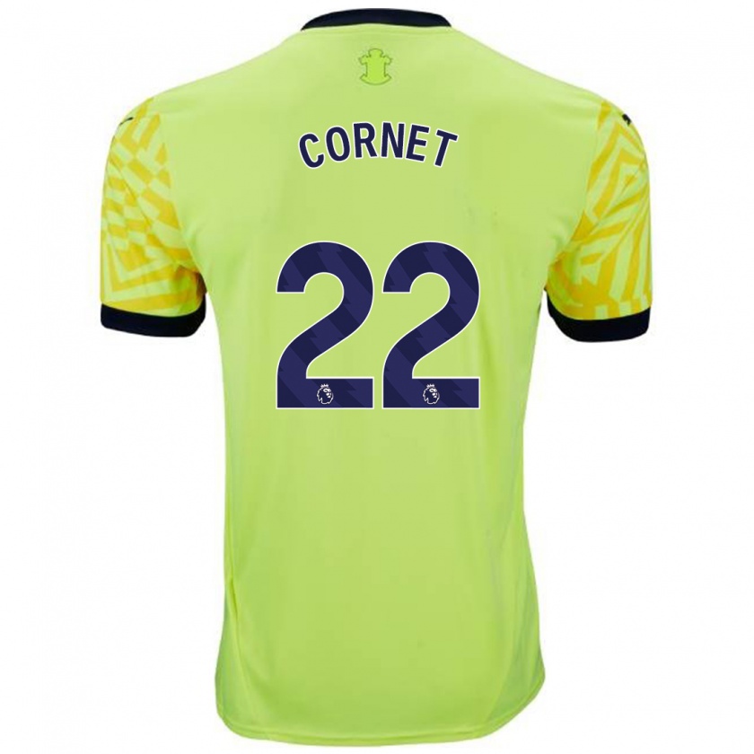 Kandiny Hombre Camiseta Maxwel Cornet #22 Amarillo 2ª Equipación 2024/25 La Camisa Chile