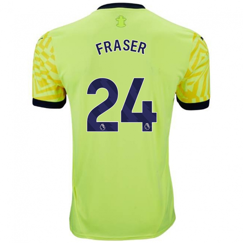 Kandiny Hombre Camiseta Ryan Fraser #24 Amarillo 2ª Equipación 2024/25 La Camisa Chile