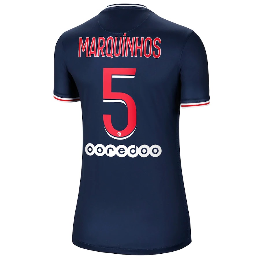 Mujer Fútbol Camiseta Marquinhos #5 1ª Equipación Oscuridad 2020/21 La Camisa Chile