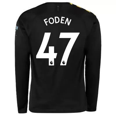 Hombre Phil Foden 47 2ª Equipación Negro Camiseta De Manga Larga 2019/20 La Camisa Chile