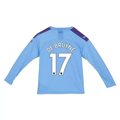 Niño Kevin De Bruyne 17 1ª Equipación Azul Camiseta De Manga Larga 2019/20 La Camisa Chile