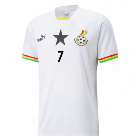 Kandiny Niño Camiseta Ghana Issahaku Fatawu #7 Blanco 1ª Equipación 22-24 La Camisa Chile