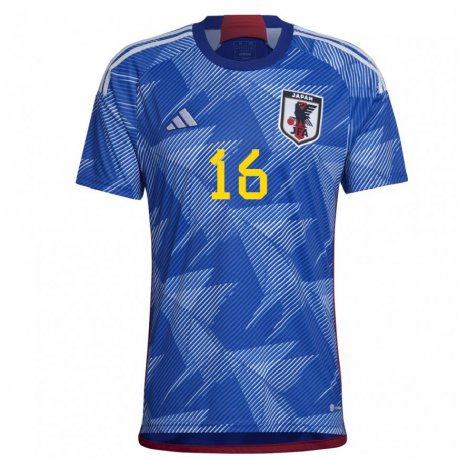 Kandiny Niño Camiseta Japón Takehiro Tomiyasu #16 Azul Real 1ª Equipación 22-24 La Camisa Chile