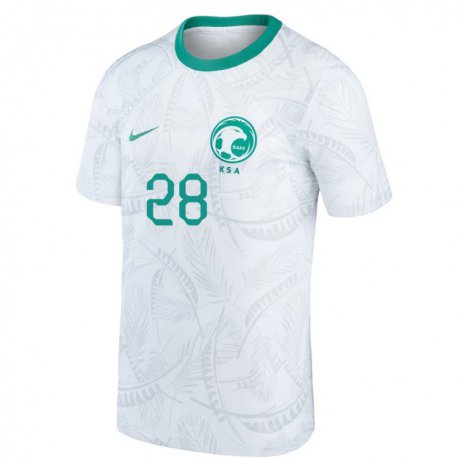 Kandiny Niño Camiseta Arabia Saudita Farah Jafri #28 Blanco 1ª Equipación 22-24 La Camisa Chile