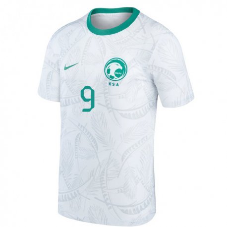 Kandiny Niño Camiseta Arabia Saudita Sulaiman Hazazi #9 Blanco 1ª Equipación 22-24 La Camisa Chile