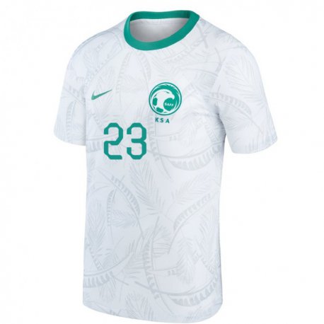 Kandiny Niño Camiseta Arabia Saudita Yazeed Jawshan #23 Blanco 1ª Equipación 22-24 La Camisa Chile