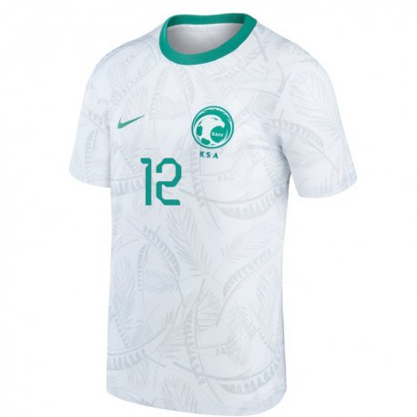 Kandiny Niño Camiseta Arabia Saudita Ammar Alyuhaybi #12 Blanco 1ª Equipación 22-24 La Camisa Chile