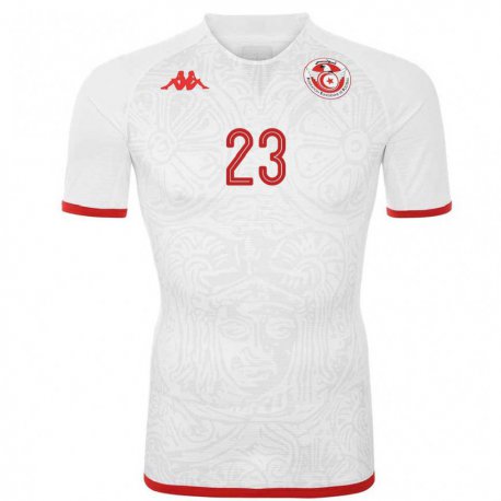 Kandiny Niño Camiseta Túnez Soumaya Laamiri #23 Blanco 2ª Equipación 22-24 La Camisa Chile