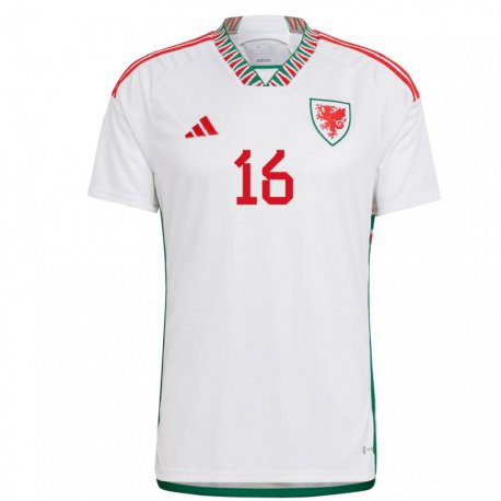 Kandiny Niño Camiseta Gales Harry Jewitt White #16 Blanco 2ª Equipación 22-24 La Camisa Chile