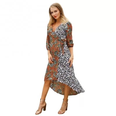 Kandiny - Orange large size short short long sleeves dress