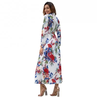 Kandiny - Spring new long sleeve printed midi dress