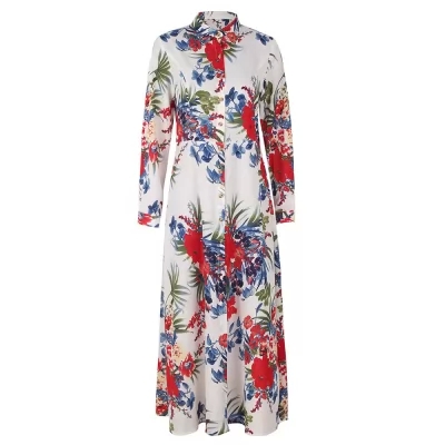 Kandiny - Spring new long sleeve printed midi dress