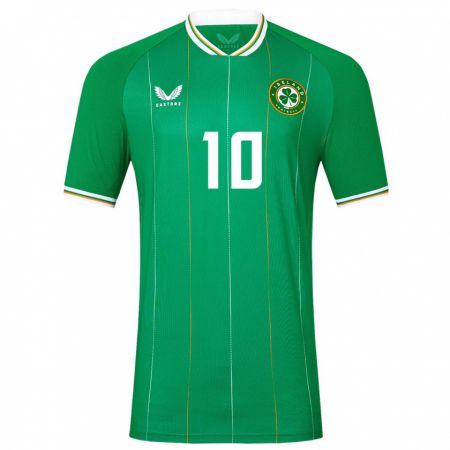 Kandiny Niño Camiseta Irlanda Adam Idah #10 Verde 1ª Equipación 24-26 La Camisa Chile