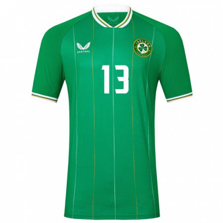 Kandiny Niño Camiseta Irlanda Fiachra Coffey #13 Verde 1ª Equipación 24-26 La Camisa Chile