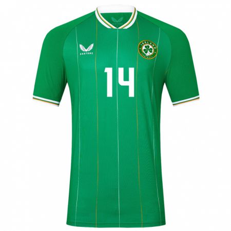 Kandiny Niño Camiseta Irlanda Joseph Gibbard #14 Verde 1ª Equipación 24-26 La Camisa Chile