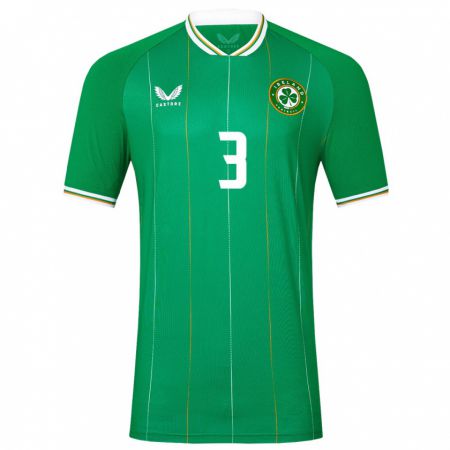 Kandiny Niño Camiseta Irlanda Luke O'brien #3 Verde 1ª Equipación 24-26 La Camisa Chile