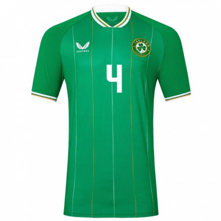 Kandiny Niño Camiseta Irlanda Cathal Heffernan #4 Verde 1ª Equipación 24-26 La Camisa Chile