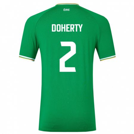 Kandiny Niño Camiseta Irlanda Matt Doherty #2 Verde 1ª Equipación 24-26 La Camisa Chile