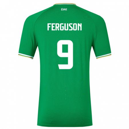 Kandiny Niño Camiseta Irlanda Evan Ferguson #9 Verde 1ª Equipación 24-26 La Camisa Chile