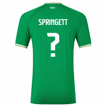 Kandiny Niño Camiseta Irlanda Tony Springett #0 Verde 1ª Equipación 24-26 La Camisa Chile