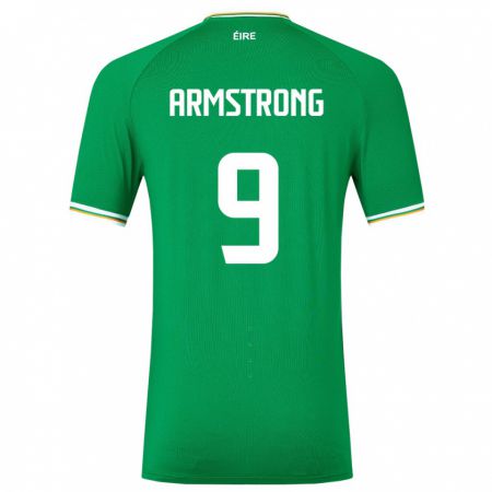 Kandiny Niño Camiseta Irlanda Sinclair Armstrong #9 Verde 1ª Equipación 24-26 La Camisa Chile